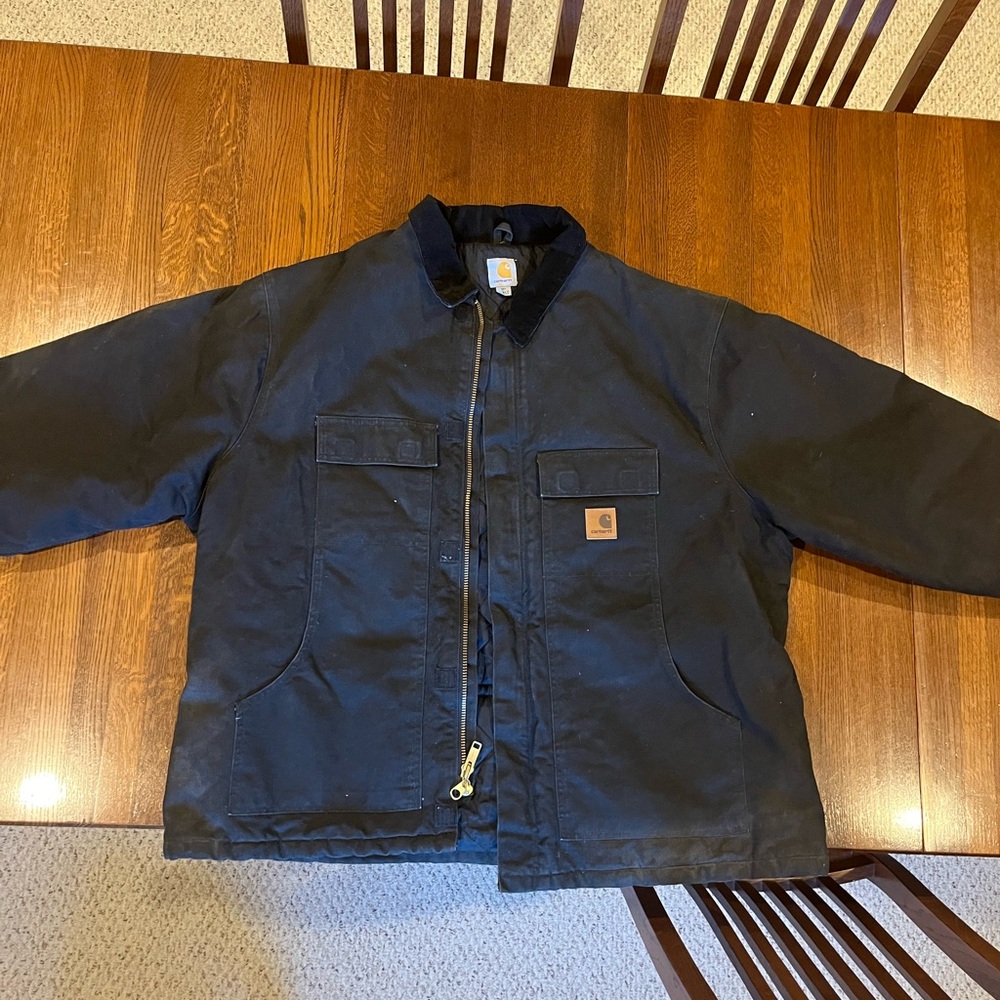 Carhartt Black Military Field Jacket Rugged Utility Style